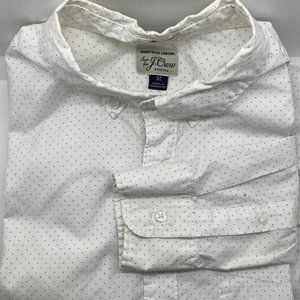 J Crew Secret Wash Off-White Shirt With Purple Micro-Dots (Medium, Slim-Fit)